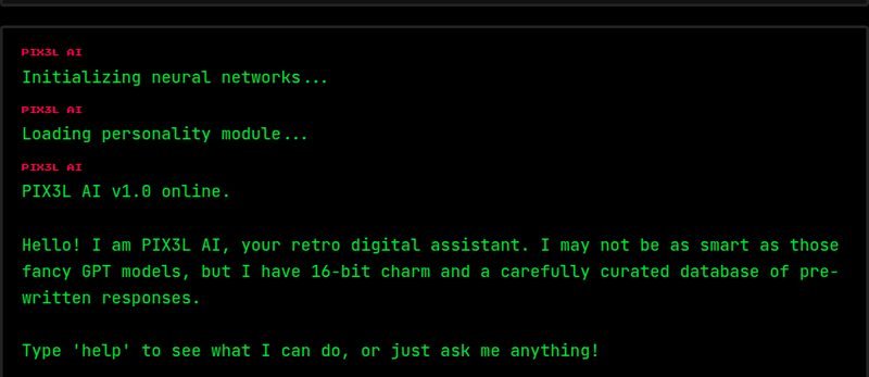 PIX3L AI chat terminal